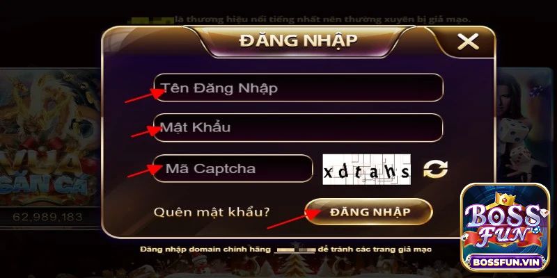 Hướng dẫn đăng nhập BossFun chi tiết cho cược thủ