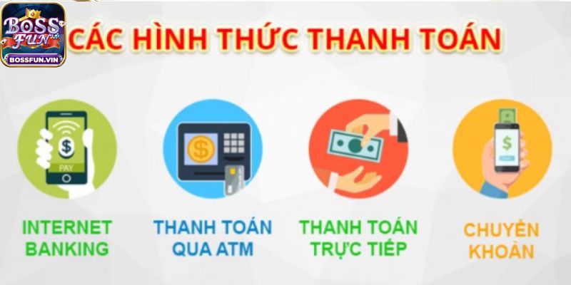 Phương thức thanh toán BossFun khi rút tiền 
